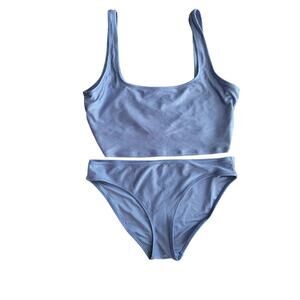 Aerie Shine Rib Longline Two Piece Bikini